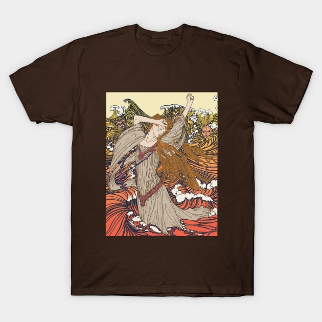 Pre-Raphaelite girl 3 (Orange) T-Shirt by Soth Studio